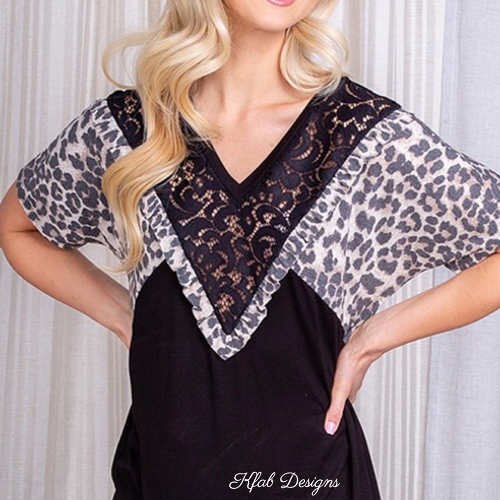 ❤️LAST 2! V Neck Animal Print Contrast Knit Top! - Picture 12 of 12
